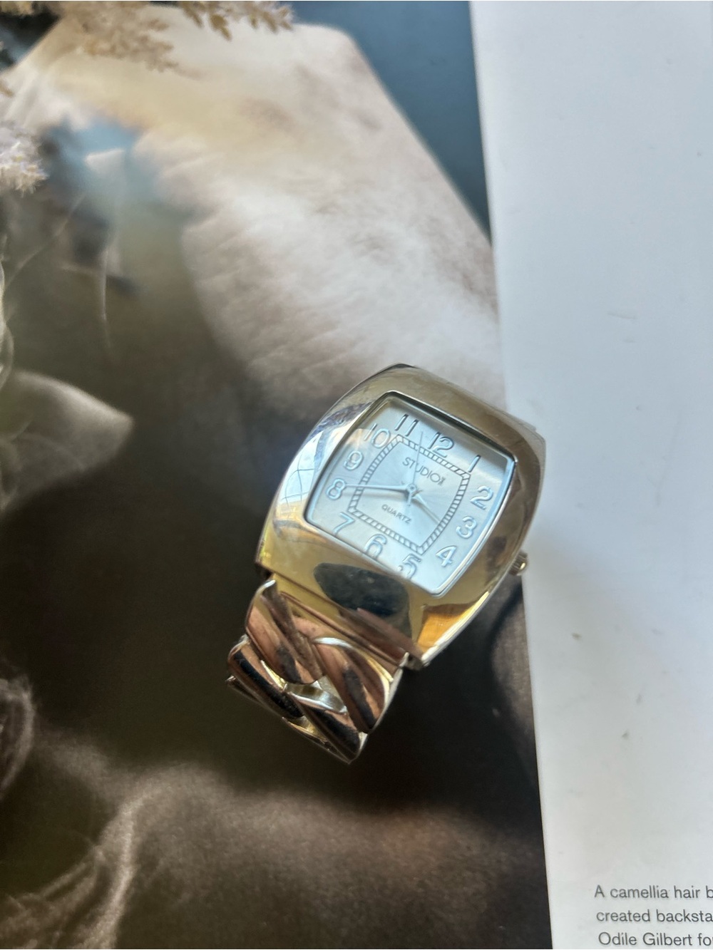 Studio 7 Silver-Tone Square Dial Women's Watch